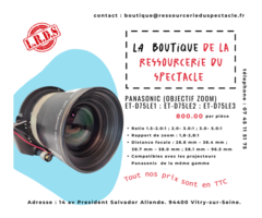 Optique Panasonic ETD75LE1 ETD75LE5 ETD75LE6 La ressourcerie du Spectacle PRO