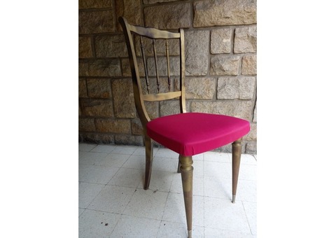 CHAISE VINTAGE ROSE ET OR