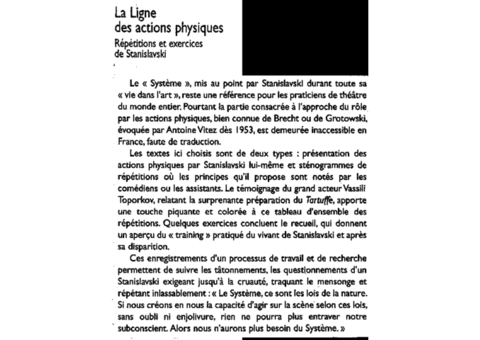 LA LIGNE DES ACTIONS PHYSIQUES