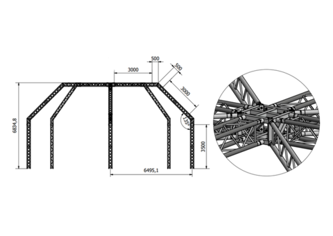 Structure Trilights 8 pieds Plolyte Group Grill théâtr