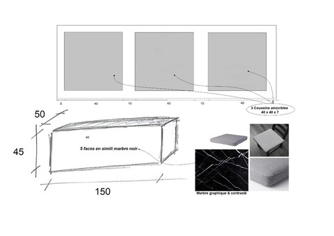 MODULES MARBRE avec coussins